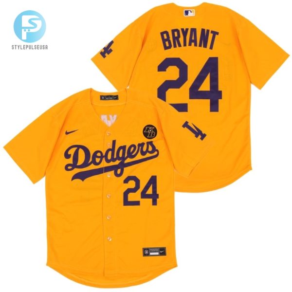 Los Angeles Dodgers Kobe Bryant 24 2020 Mlb Yellow Jersey stylepulseusa 1