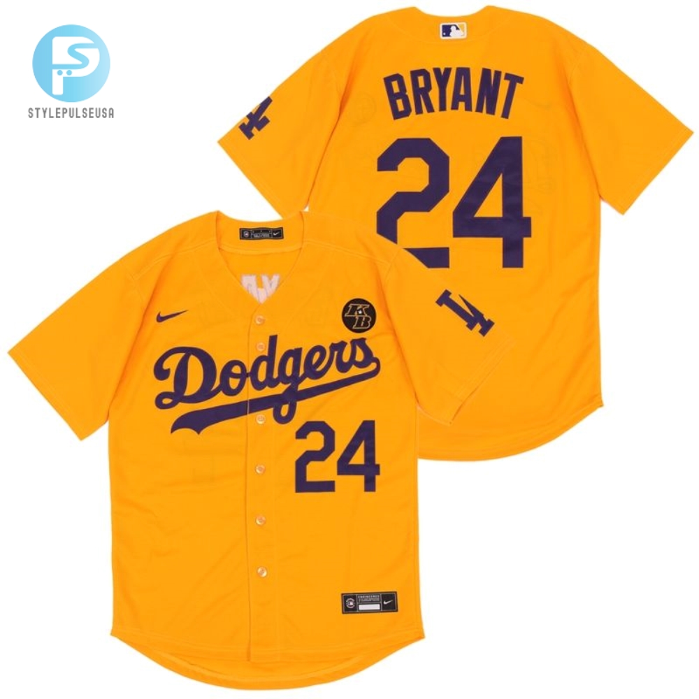 Los Angeles Dodgers Kobe Bryant 24 2020 Mlb Yellow Jersey 