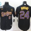 Los Angeles Dodgers Kobe Bryant 24 Mlb Throwback Black Jersey stylepulseusa 1