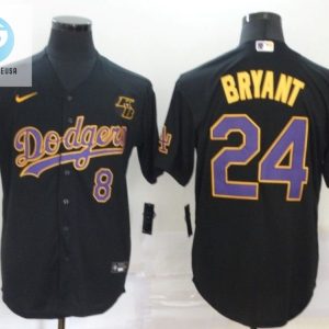 Los Angeles Dodgers Kobe Bryant 24 Mlb Throwback Black Jersey stylepulseusa 1 1