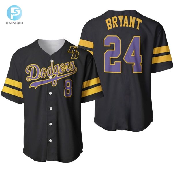 Los Angeles Dodgers Kobe Bryant 24 Mlb Throwback Black Jersey Inspired Style Baseball Jersey stylepulseusa 1 1