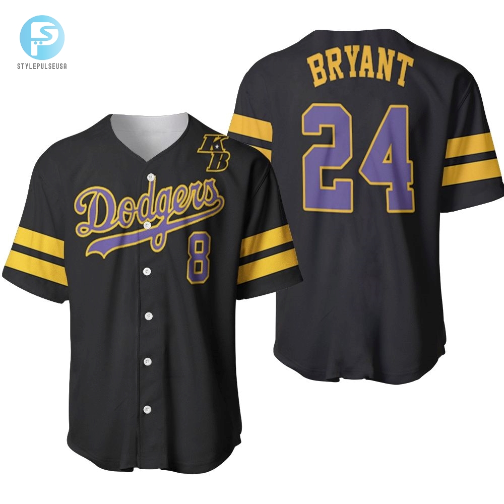 Los Angeles Dodgers Kobe Bryant 24 Mlb Throwback Black Jersey Inspired Style Baseball Jersey 