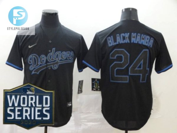 Los Angeles Dodgers Kobe Bryant Black Mamba 24 2020 Mlb Black Jersey stylepulseusa 1