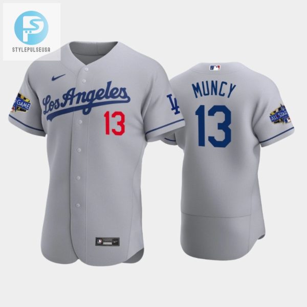 Los Angeles Dodgers Max Muncy 13 Road Gray 202223 Allstar Game Jersey stylepulseusa 1