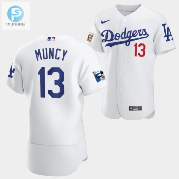 Los Angeles Dodgers Max Muncy White Jersey 13 Jackie Robinson 75Th Anniversary 202223 Uniform stylepulseusa 1 1