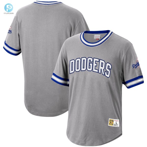 Los Angeles Dodgers Mitchell Ness Cooperstown Collection Wild Pitch Jersey Tshirt Gray Mlb stylepulseusa 1