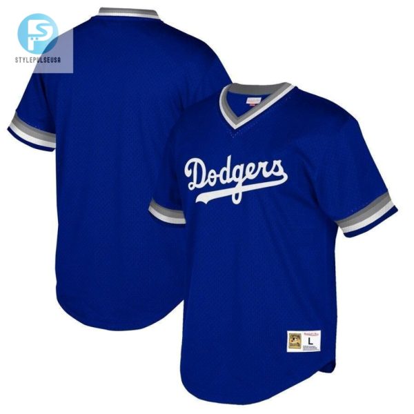 Los Angeles Dodgers Mitchell And Ness Big And Tall Cooperstown Collection Mesh Wordmark Vneck Jersey Royal stylepulseusa 1