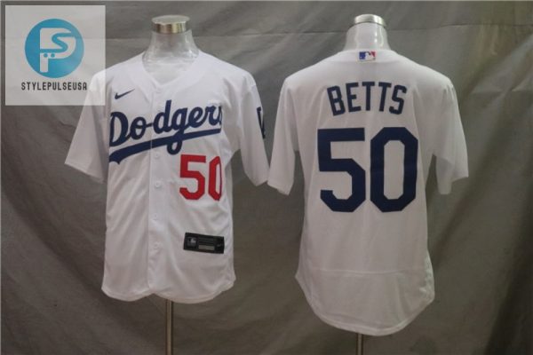 Los Angeles Dodgers Mookie Betts 50 2020 Mlb White Jersey A2 stylepulseusa 1