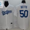 Los Angeles Dodgers Mookie Betts 50 2020 Mlb White Jersey A4 stylepulseusa 1