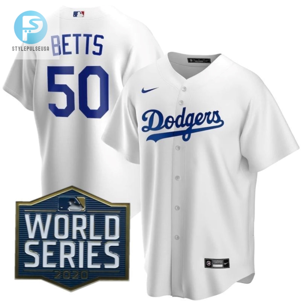 Los Angeles Dodgers Mookie Betts 50 2020 Mlb White Jersey A5 