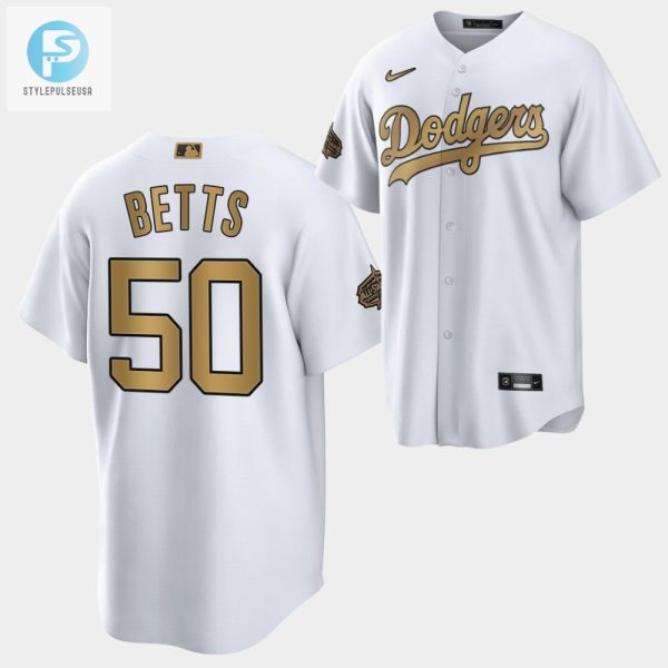 Los Angeles Dodgers Mookie Betts 202223 Allstar 50 White Jersey stylepulseusa 1