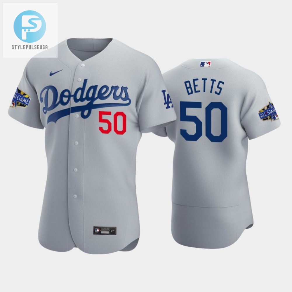 Los Angeles Dodgers Mookie Betts 50 Alternate Gray 202223 Allstar Game Jersey 