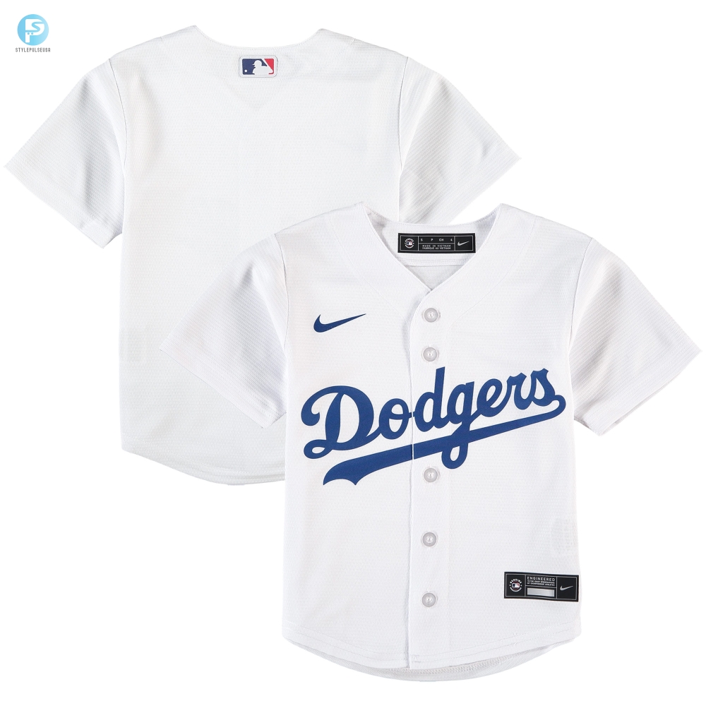 Los Angeles Dodgers Preschool Home Replica Team Jersey  White Mlb 