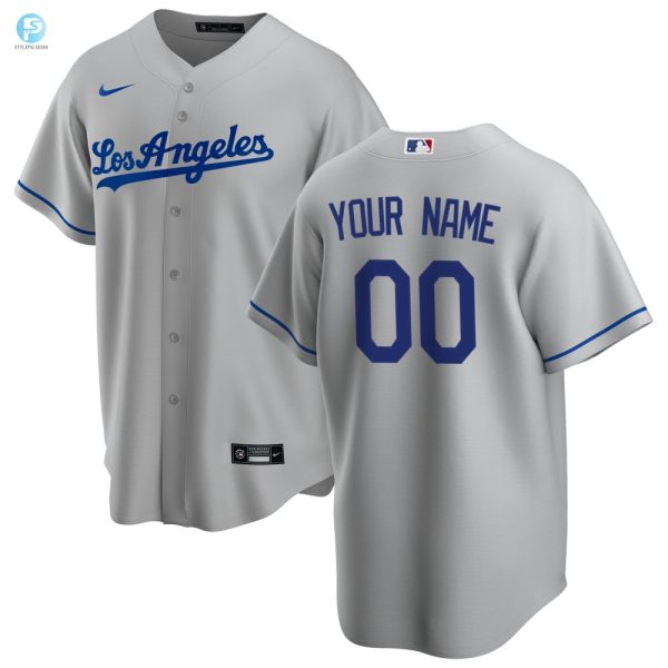 Los Angeles Dodgers Road Replica Custom Jersey Gray Custom Jerseys Mlb stylepulseusa 1 1