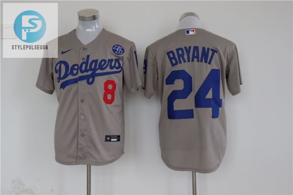 Los Angeles Dodgers Tribute Kobe Bryant 24 2020 Mlb Grey Jersey 