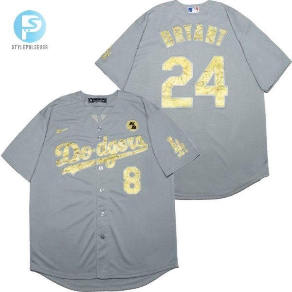 Los Angeles Dodgers Tribute Kobe Bryant 24 2020 Mlb Light Grey Jersey stylepulseusa 1