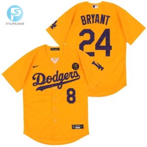 Los Angeles Dodgers Tribute Kobe Bryant 24 2020 Mlb Yellow Jersey stylepulseusa 1 1