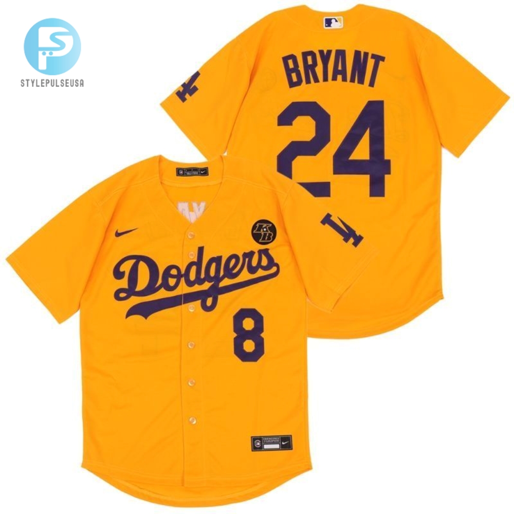 Los Angeles Dodgers Tribute Kobe Bryant 24 2020 Mlb Yellow Jersey 