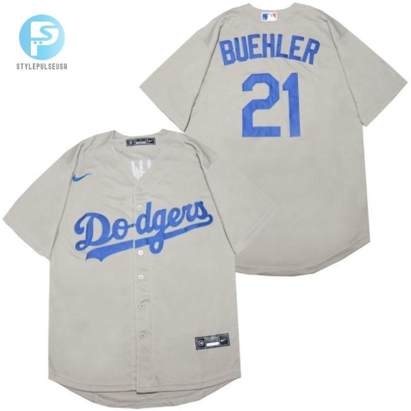 Los Angeles Dodgers Walker Buehler 21 2020 Mlb Light Grey Jersey stylepulseusa 1