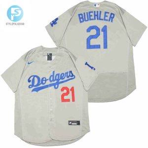 Los Angeles Dodgers Walker Buehler 21 2020 Mlb Silver Jersey stylepulseusa 1 1