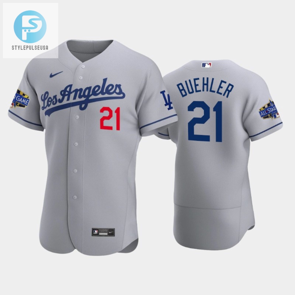 Los Angeles Dodgers Walker Buehler 21 Road Gray 202223 Allstar Game Jersey 