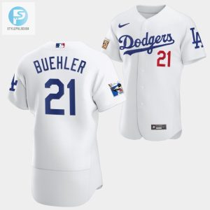 Los Angeles Dodgers Walker Buehler White Jersey 21 Jackie Robinson 75Th Anniversary 202223 Uniform stylepulseusa 1 1