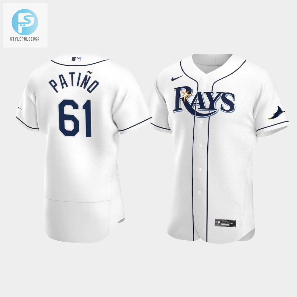 Luis Patino 61 Tampa Bay Rays White Home Jersey 