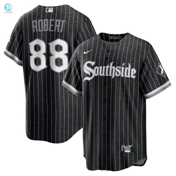 Luis Robert Chicago White Sox 2021 City Connect Replica Player Jersey Black Mlb stylepulseusa 1