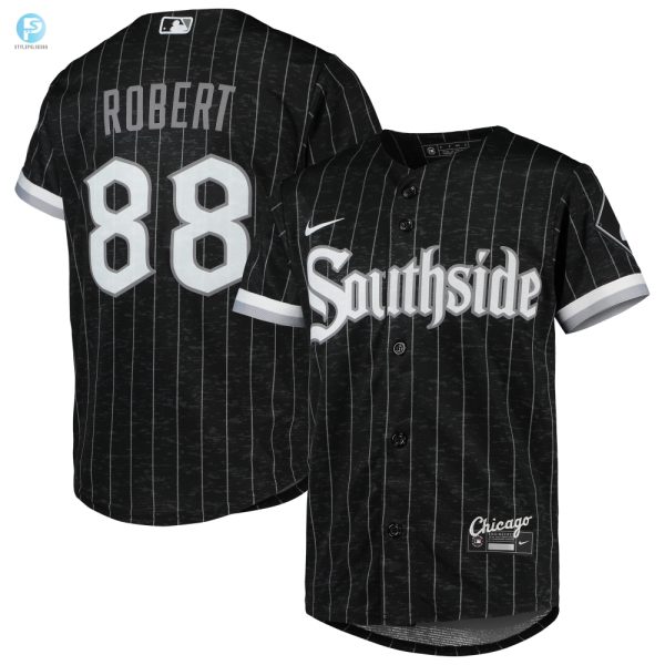 Luis Robert Chicago White Sox 2021 City Connect Replica Player Jersey Blackanthracite Mlb stylepulseusa 1