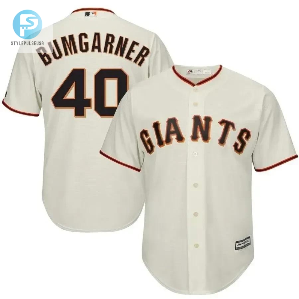 Madison Bumgarner San Francisco Giants Cool Base Player Jersey Cream stylepulseusa 1