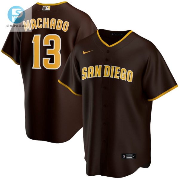 Manny Machado 13 San Diego Padres Alternate Player Men Jersey Brown Jersey stylepulseusa 1