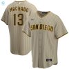 Manny Machado San Diego Padres Alternate Replica Player Jersey Tan Mlb stylepulseusa 1