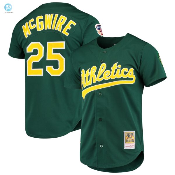 Mark Mcgwire Oakland Athletics Mitchell Ness 1997 Cooperstown Collection Authentic Jersey Green Mlb stylepulseusa 1 1