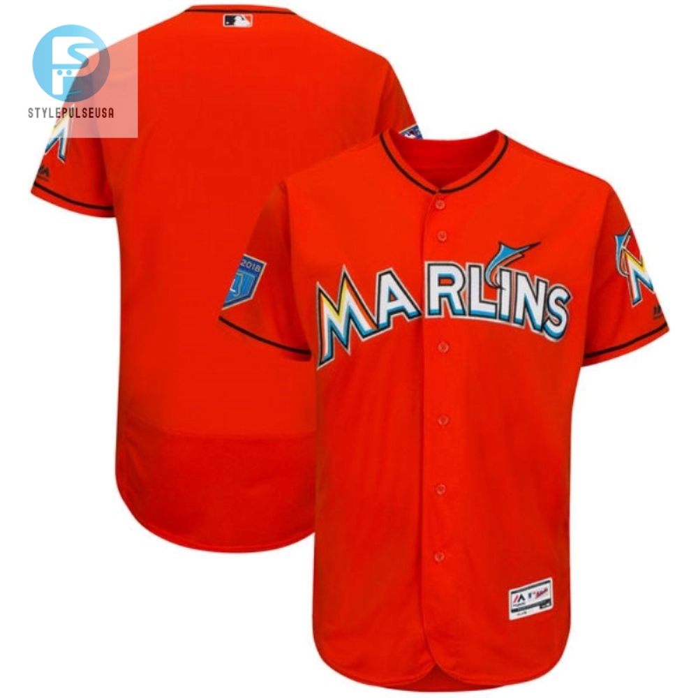 Marlins Mlb 2018 Spring Brandedition Personalized Orange Jersey 