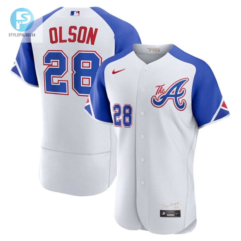 Matt Olson 28 Jersey Atlanta Braves 2023 City Connect Player Elite Jersey  White 