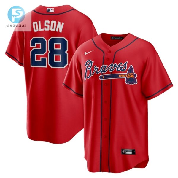 Matt Olson 28 Jersey Atlanta Braves Alternate Player Men Jersey Red stylepulseusa 1