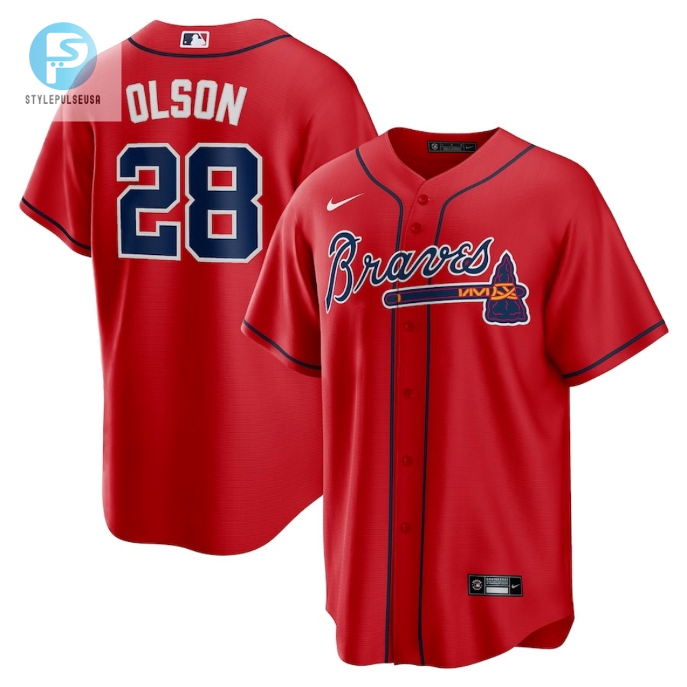 Matt Olson 28 Jersey Atlanta Braves Alternate Player Men Jersey  Red 