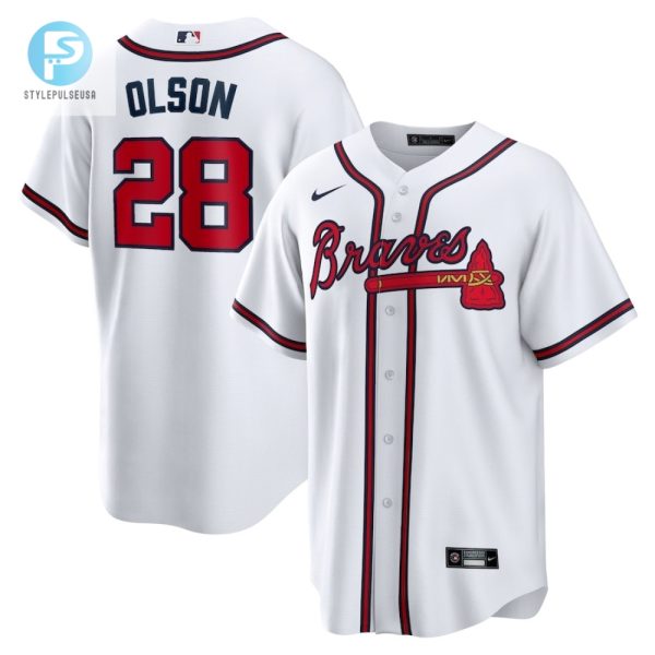 Matt Olson 28 Jersey Atlanta Braves Home Player Men Jersey White stylepulseusa 1