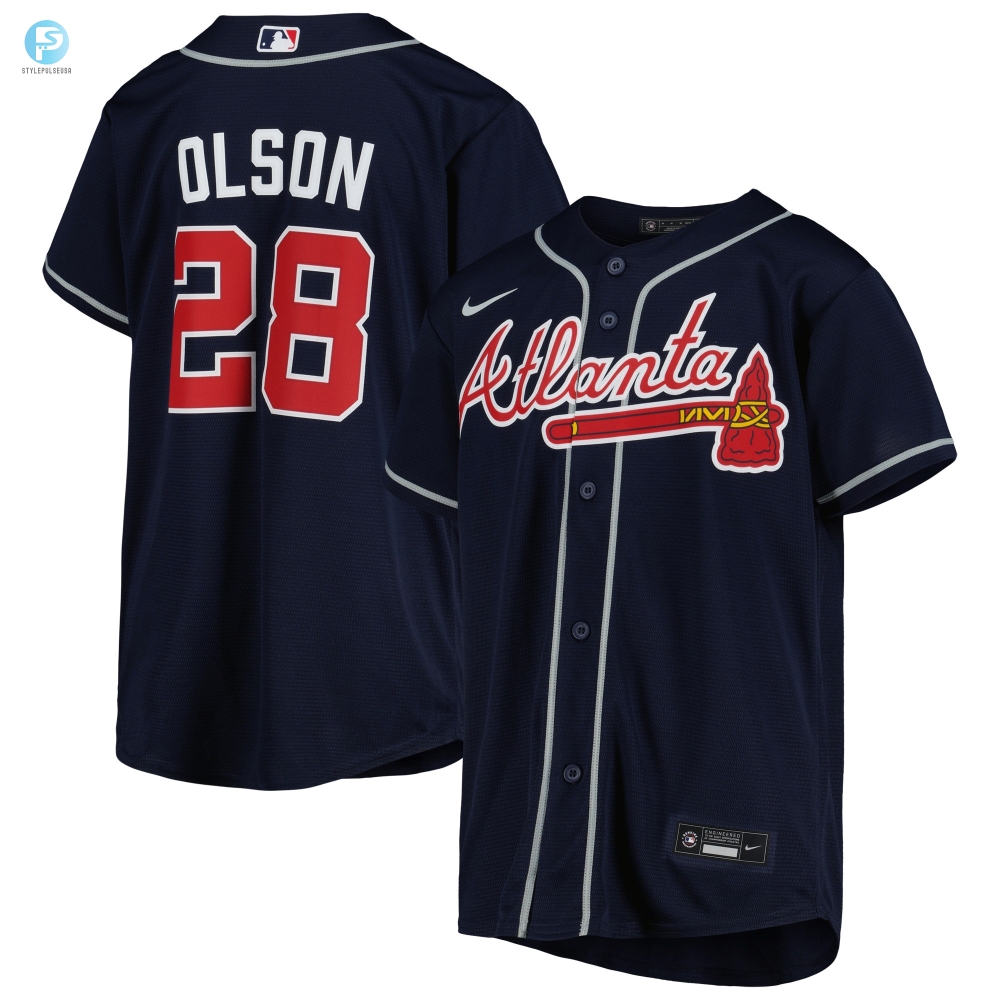 Matt Olson Atlanta Braves Alternate Replica Player Jersey  Navy Mlb 