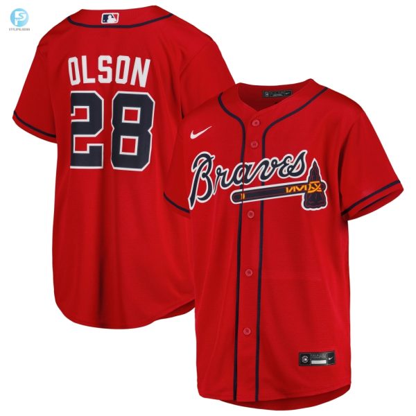 Matt Olson Atlanta Braves Alternate Replica Player Jersey Red Mlb stylepulseusa 1