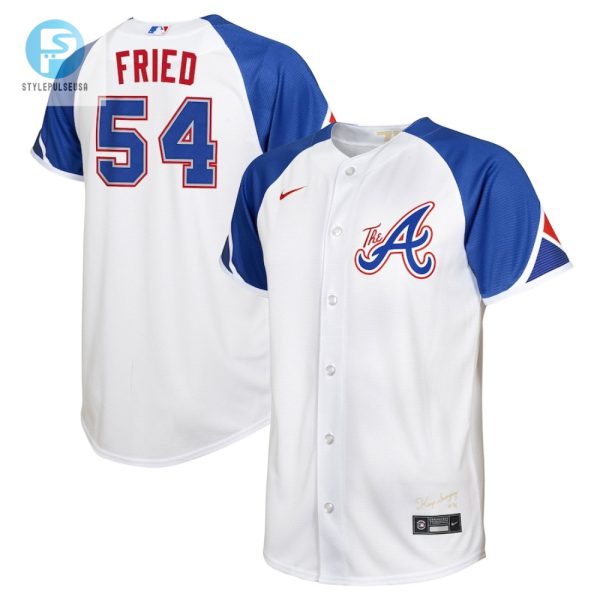 Max Fried 54 Jersey Atlanta Braves 2023 City Connect Youth Jersey White stylepulseusa 1