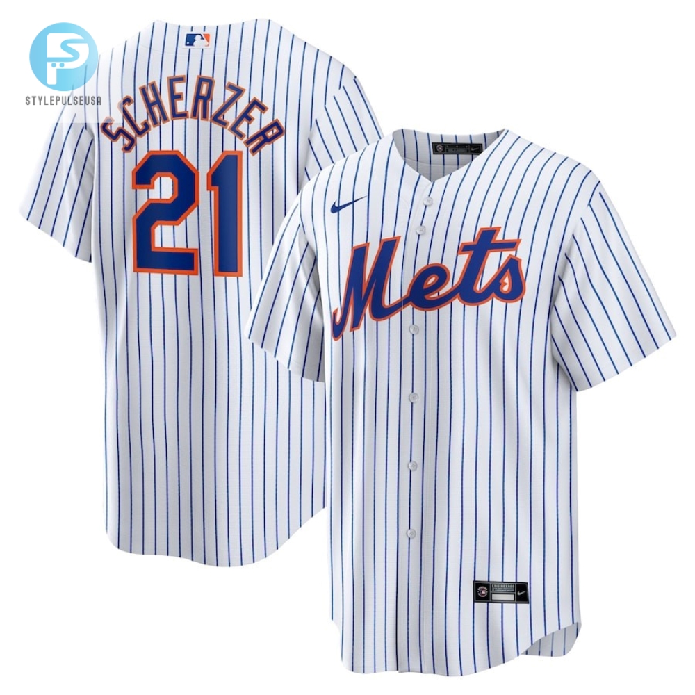 Max Scherzer 21 New York Mets Home Player Jersey  White 