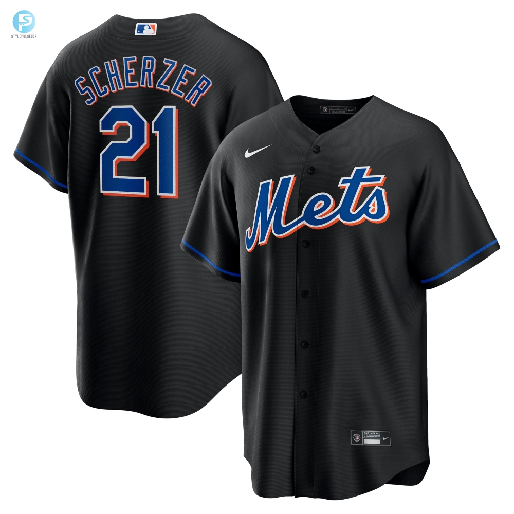 Max Scherzer New York Mets Alternate Replica Player Jersey  Black Mlb 