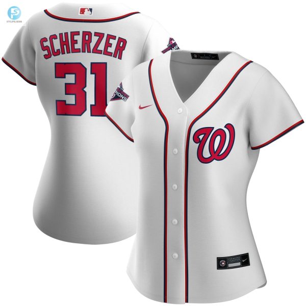 Max Scherzer Washington Nationals Womens 2019 World Series Champions Home Replica Player Jersey White Mlb stylepulseusa 1