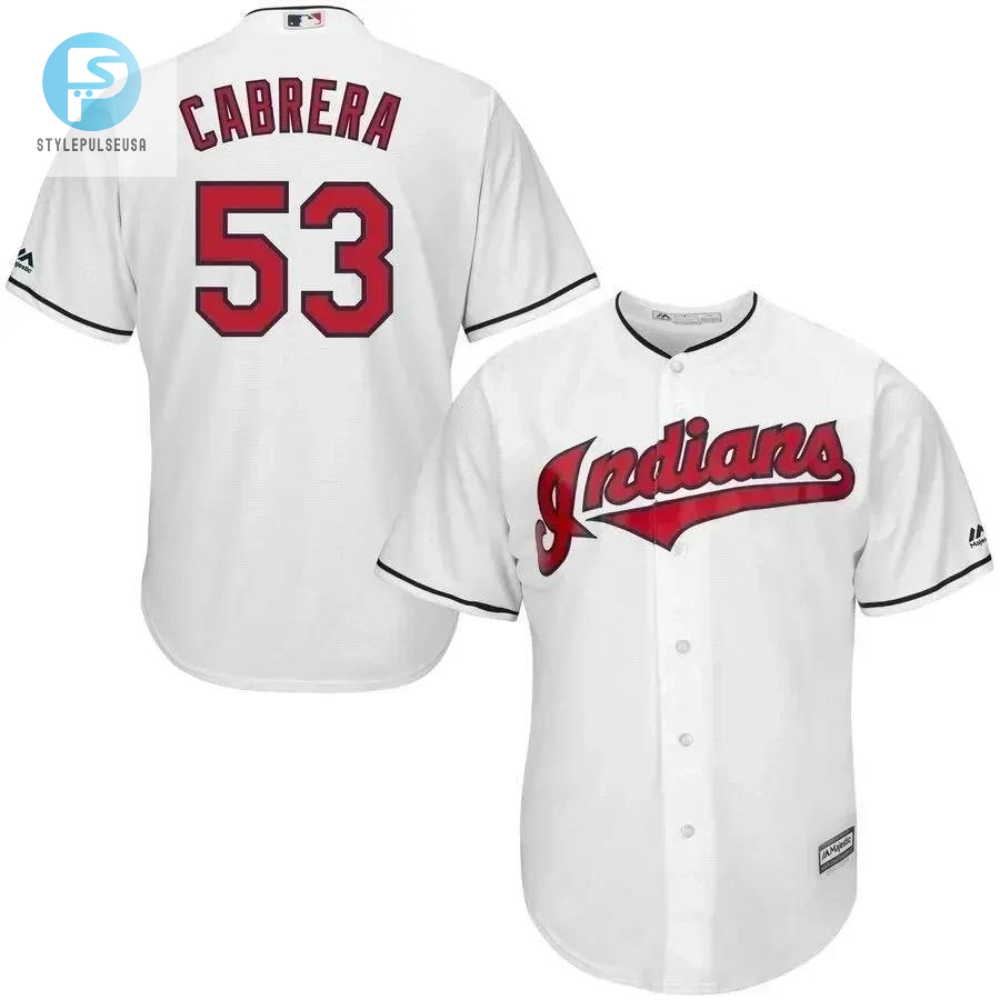 Melky Cabrera Cleveland Indians Home Official Cool Base Player Jersey  White 