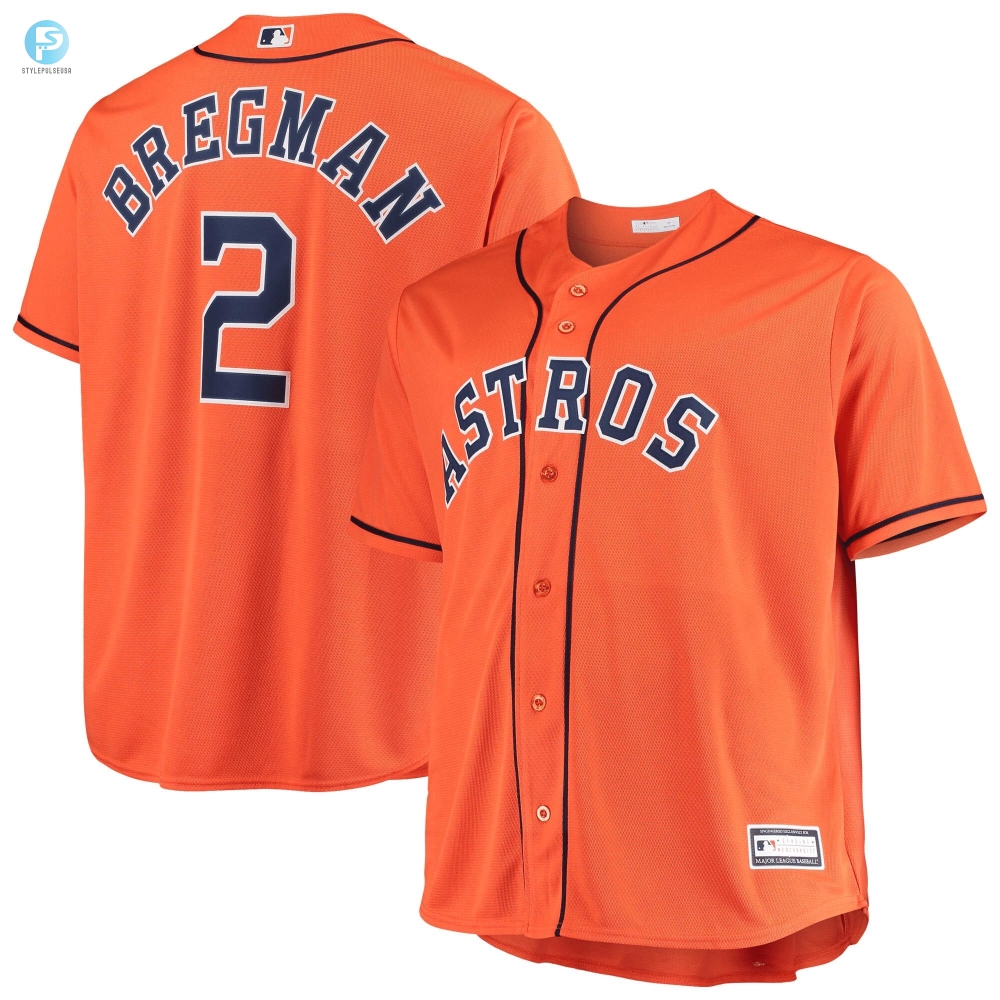 Mens Alex Bregman Orange Houston Astros Big  Tall Player Jersey 