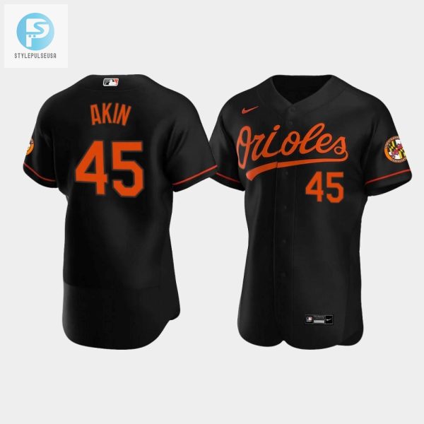 Mens Baltimore Orioles 45 Keegan Akin Black Alternate Jersey stylepulseusa 1 1