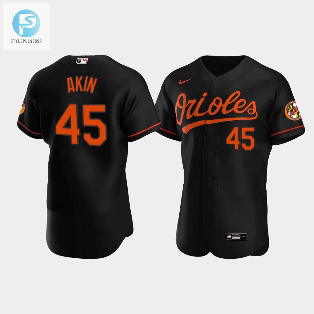 Mens Baltimore Orioles 45 Keegan Akin Black Alternate Jersey 