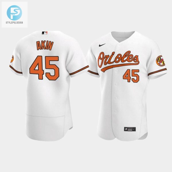 Mens Baltimore Orioles 45 Keegan Akin White Home Jersey stylepulseusa 1