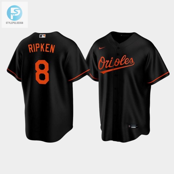 Mens Baltimore Orioles 8 Cal Ripken Jr. Black Alternate Jersey stylepulseusa 1 1